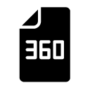 three hundred sixty glyph Icon