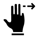 three move right glyph Icon