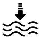 tide fall glyph Icon