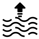 tide rise glyph Icon