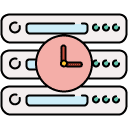 time server filled outline Icon