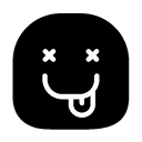 tongue out crosses glyph Icon