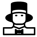 top hat man glyph Icon