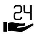 twenty four care glyph Icon