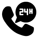 twenty four hour call center glyph Icon