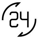 twenty four care glyph Icon