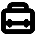 two-clamp briefcase solid icon