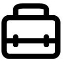 two-clasp briefcase line icon