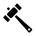 two sided hammer glyph Icon