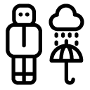 umbrella man line Icon
