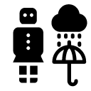 umbrella woman glyph Icon