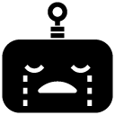 unhappy cry glyph Icon
