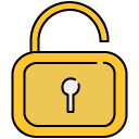 unlock filled outline icon