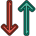 up down filled outline icon