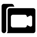 video camera folder glyph Icon