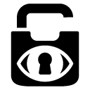 visibility unlock glyph Icon
