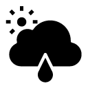water drop day glyph Icon