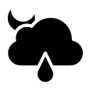 water drop night glyph Icon