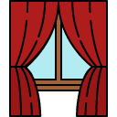 window curtains filled outline icon