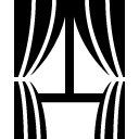 window curtains line icon