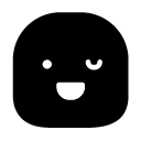 wink grin glyph Icon