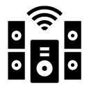 wireless audio system glyph Icon