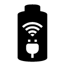 wireless battery charge glyph Icon