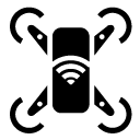 wireless square drone glyph Icon