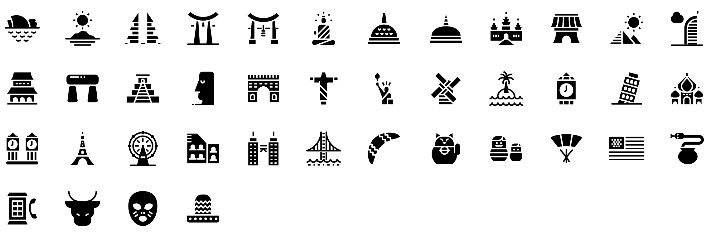 world-landmarks-glyph-icons-preview