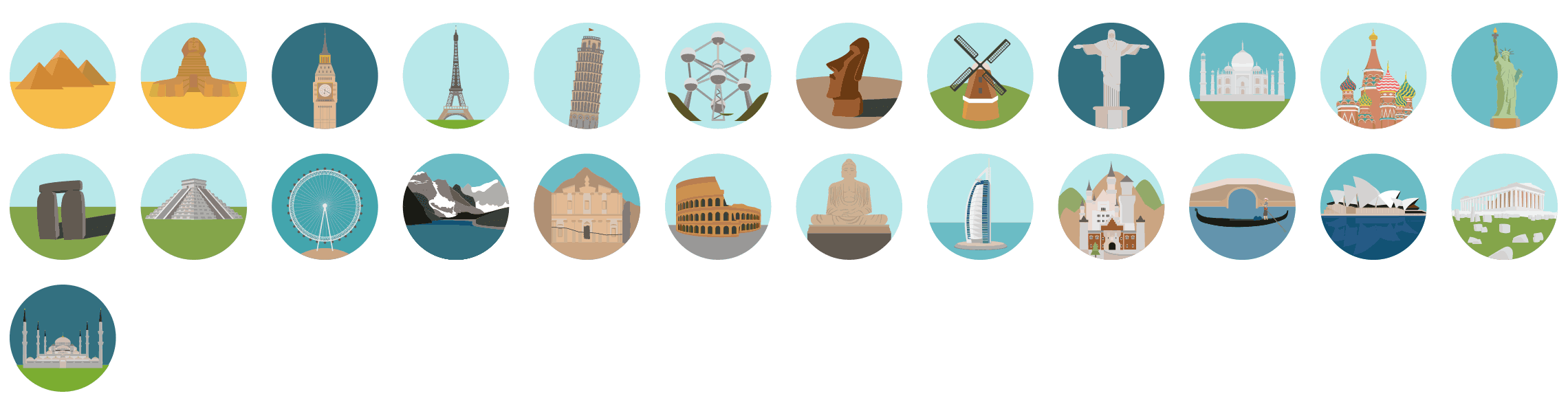world-monuments-flat-icons-vol-1-preview
