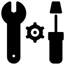 wrench and screwdriver glyph Icon