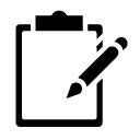 write clipboard pen glyph Icon
