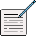write document filled outline icon