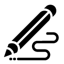 write line pencil glyph Icon