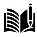 write pencil line book glyph Icon