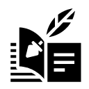 writing quill glyph Icon