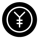 yen coin glyph Icon