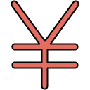 yen filled outline icon