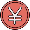 yen filled outline icon