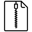 zipped document line icon