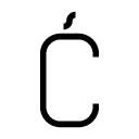 Ć glyph Icon