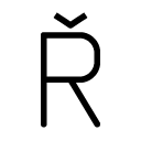 Ř glyph Icon