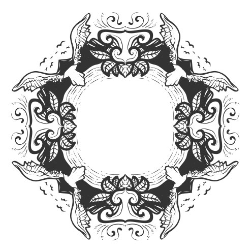 Vector-Illustration-wings-circle-ornaments