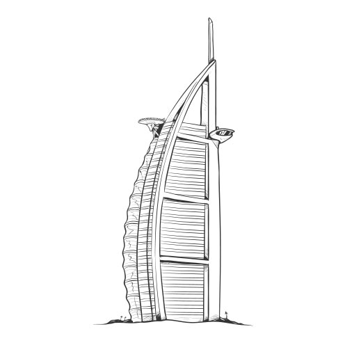 Vector-Illustration-world-monument burj al arab