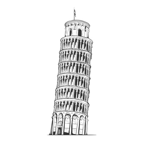 Vector-Illustration-world-monument-leaning-tower