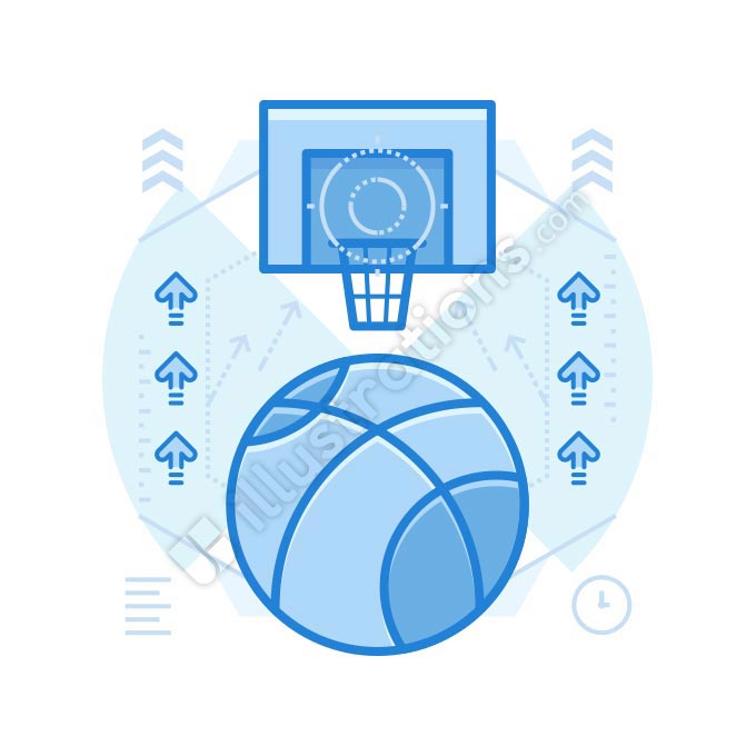 basketball line illustration
