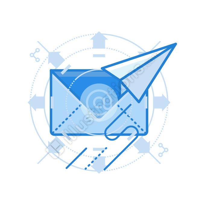 email-marketing line illustration