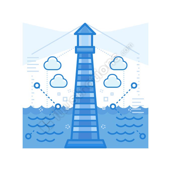 lighthouse line illustration