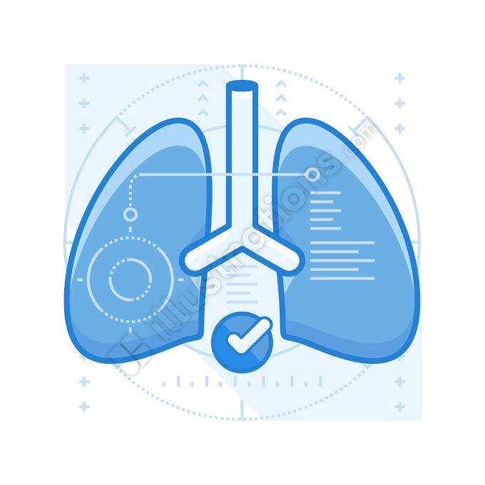 lung-problems line illustration