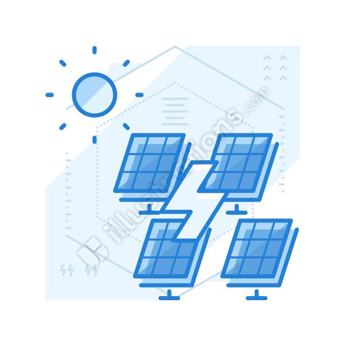 solar-panel line illustration